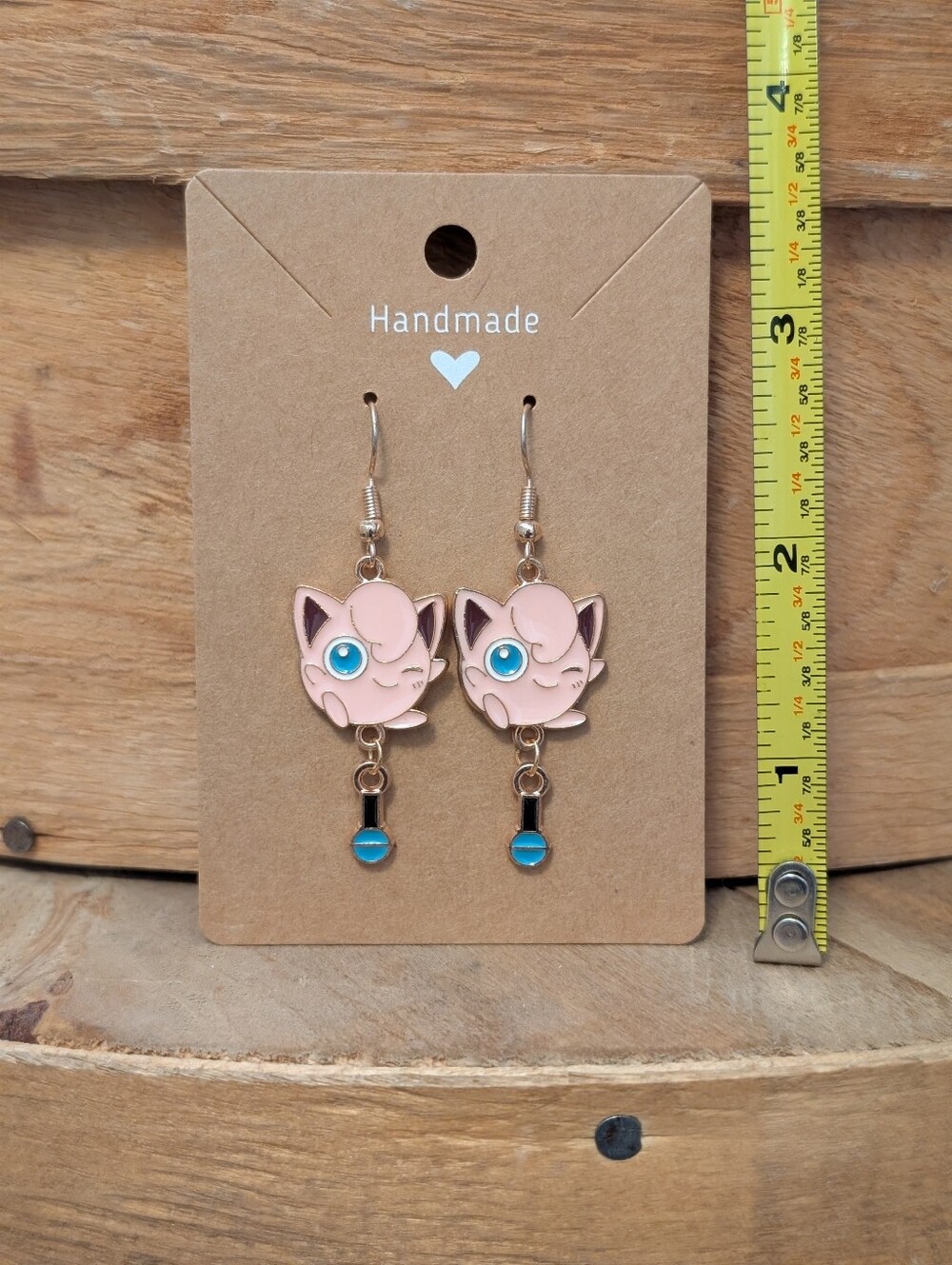 Anime Pokemon Jigglypuff Enamel Metal Earrings NEW